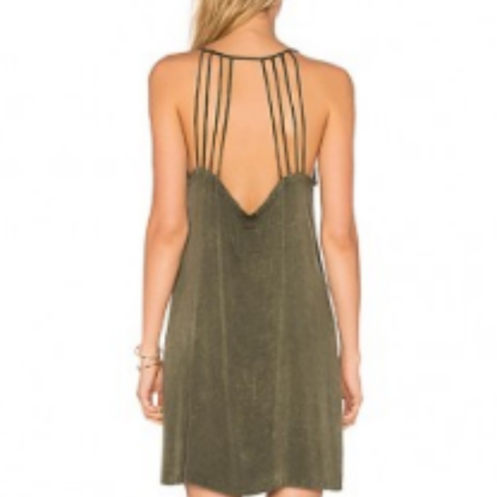 Chaser Strappy Halter Dress- Light Grey